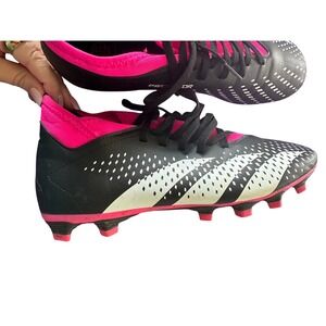 Adidas Predator Accuracy.4 FxG Soccer Cleats‎ Black White Pink GW4644 Womens 8.5